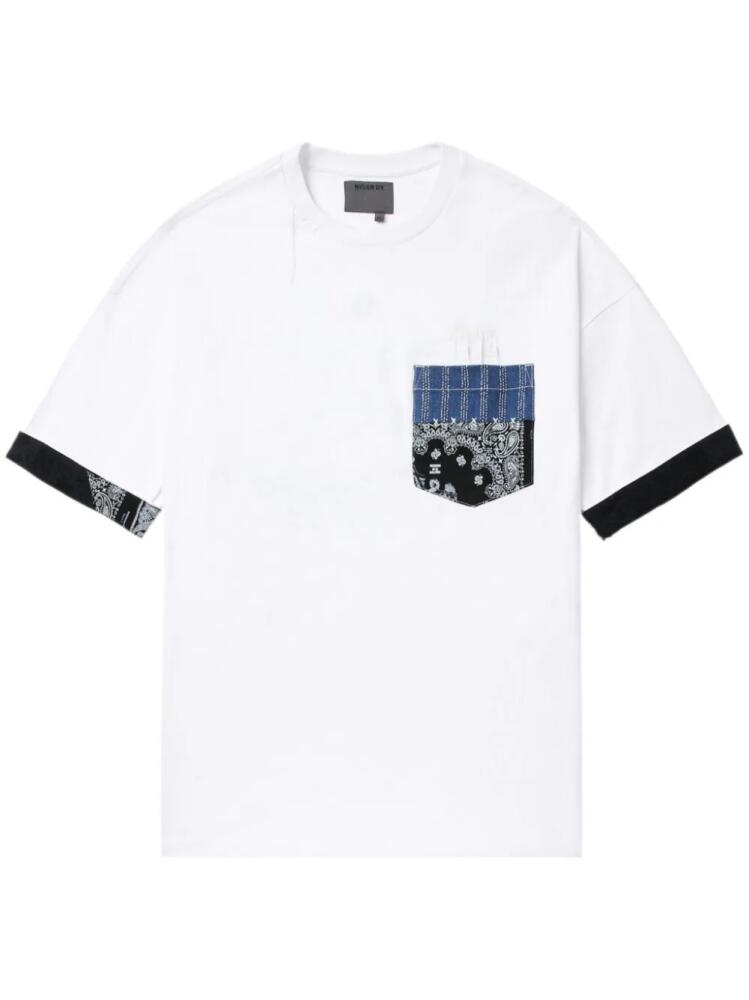 Musium Div. embroidery-detail bandana-trim T-shirt - White Cover