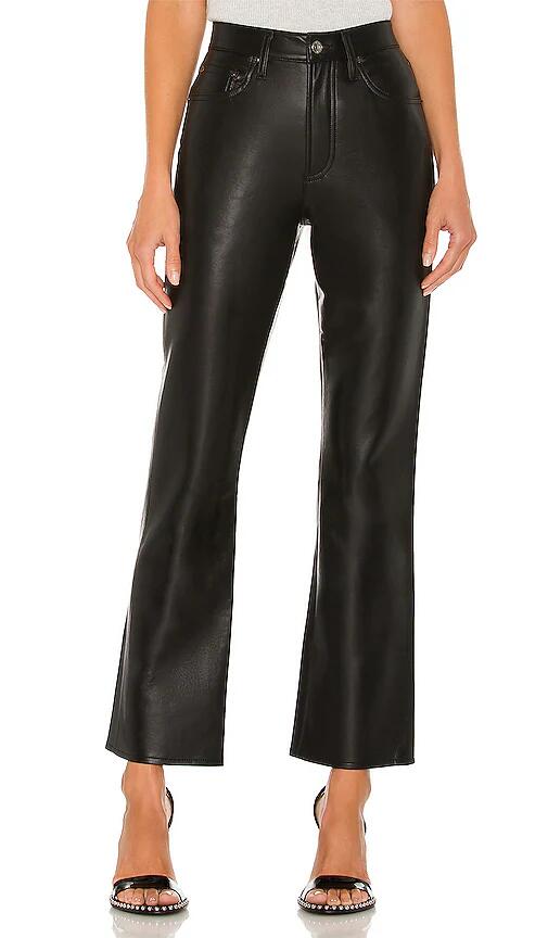 AGOLDE Recycled Leather Relaxed Boot Pant in Black Cover