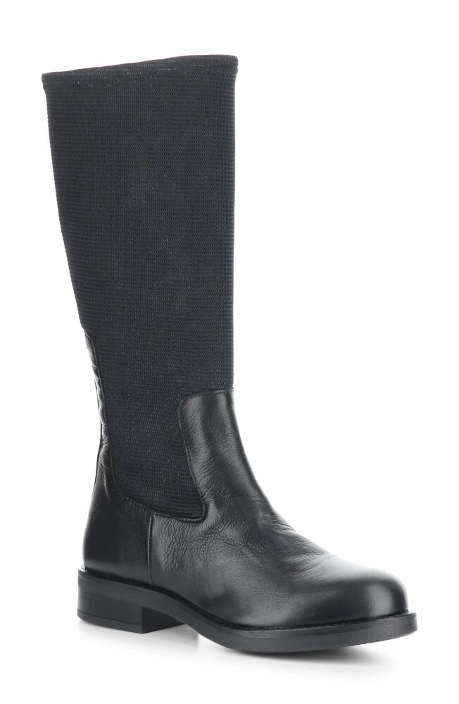 Bos. & Co. Noise Waterproof Knee High Boot in Black Feel/Woven Stretch Cover