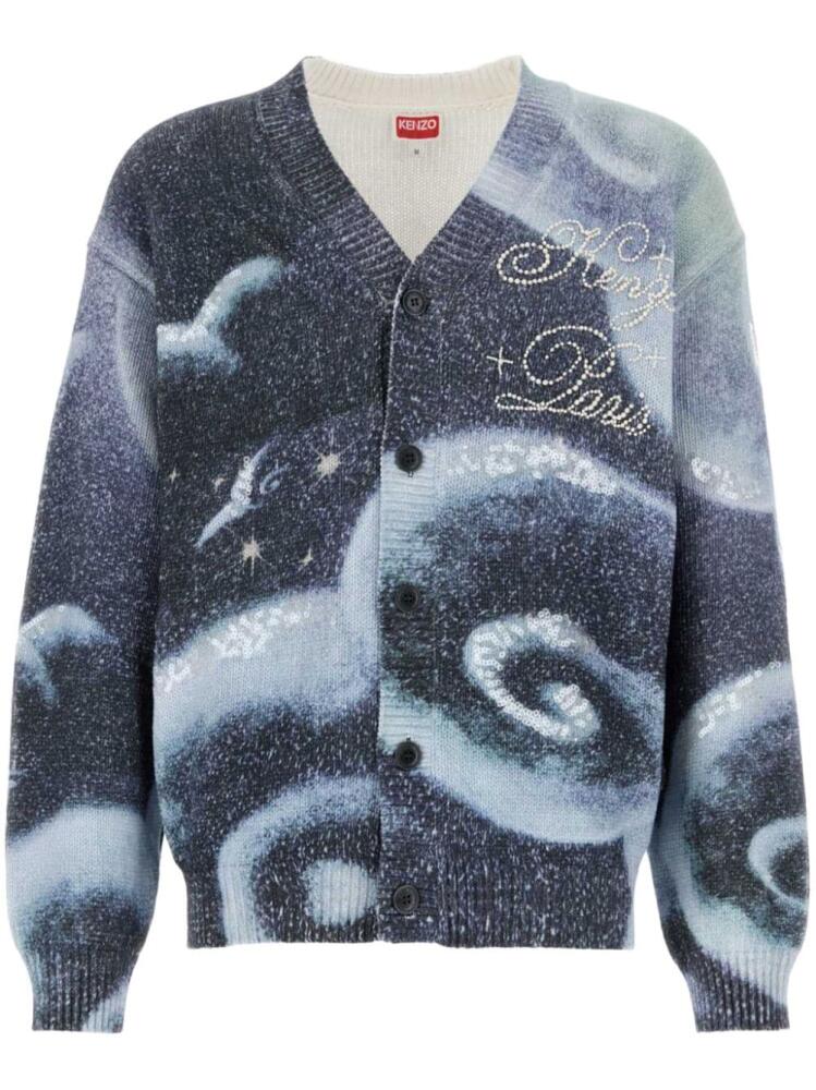 Kenzo logo-embroidered cardigan - Blue Cover