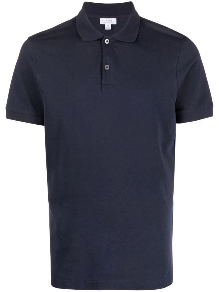 Sunspel short-sleeve cotton polo shirt - Blue Cover