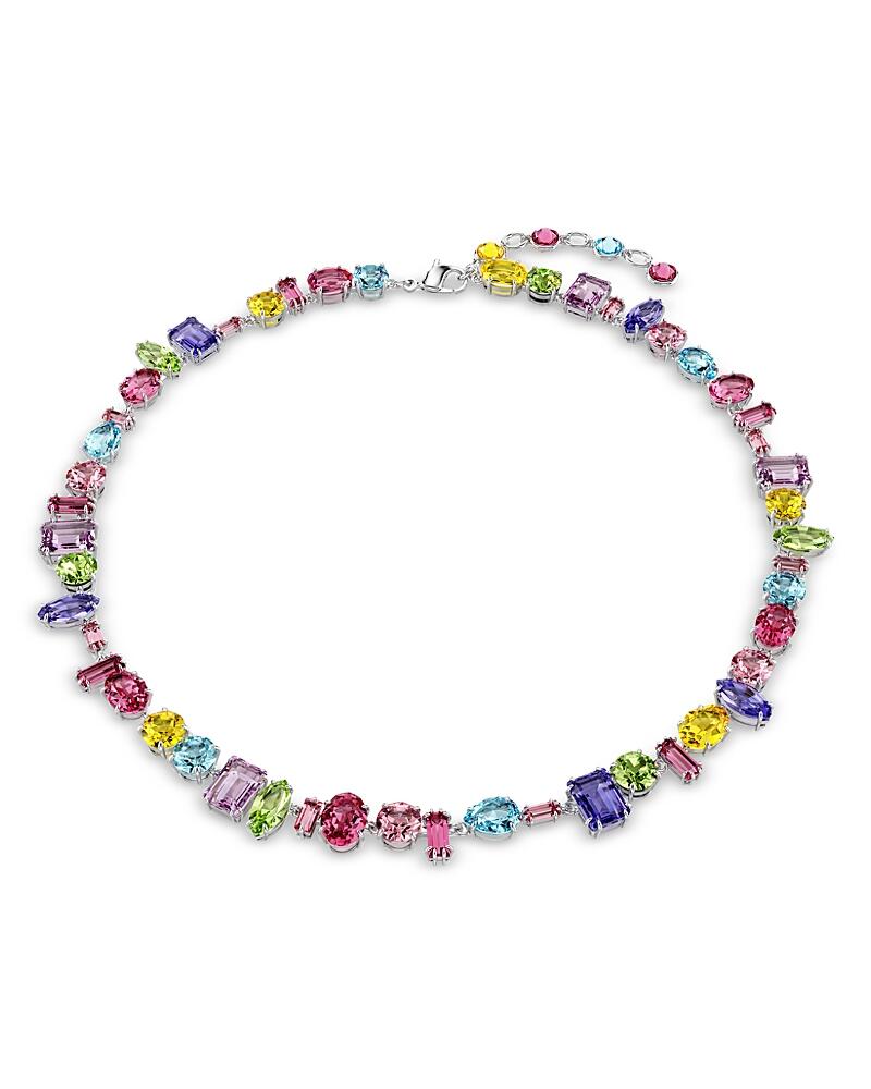 Swarovski Gema Asymmetric Mixed Cut Crystal Necklace in Rhodium Plated, 14 Cover