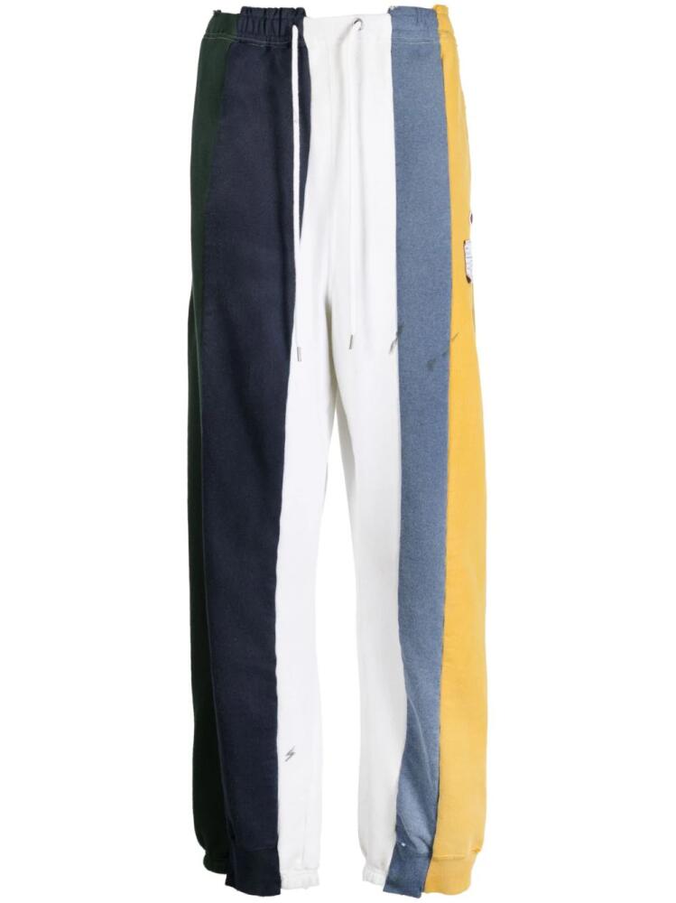 Maison MIHARA YASUHIRO colour-block panelled cotton track pants - Blue Cover