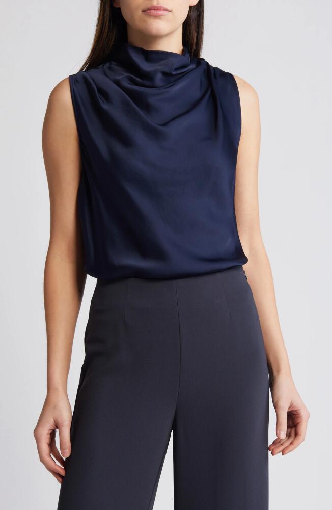 RUE SOPHIE Mika Cowl Neck Sleeveless Top in Navy Cover