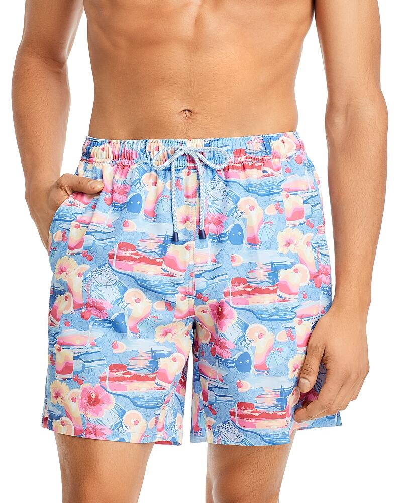 Peter Millar Crown Tequila Sunrise Print Swim Trunks, 7 Cover