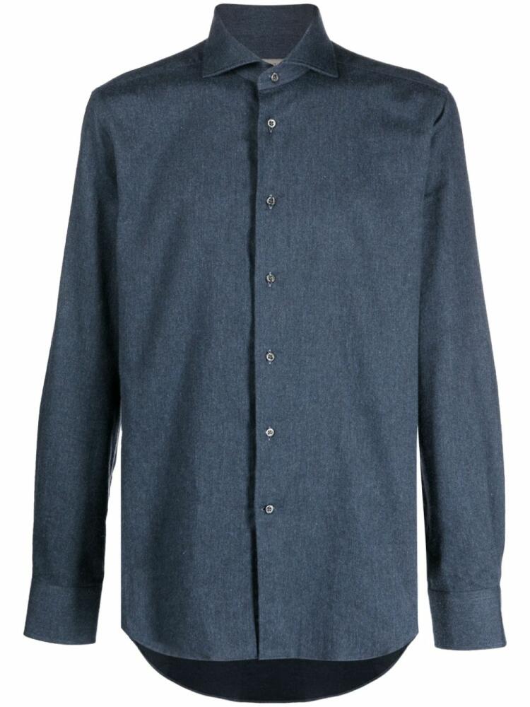 Corneliani long-sleeve cotton shirt - Blue Cover