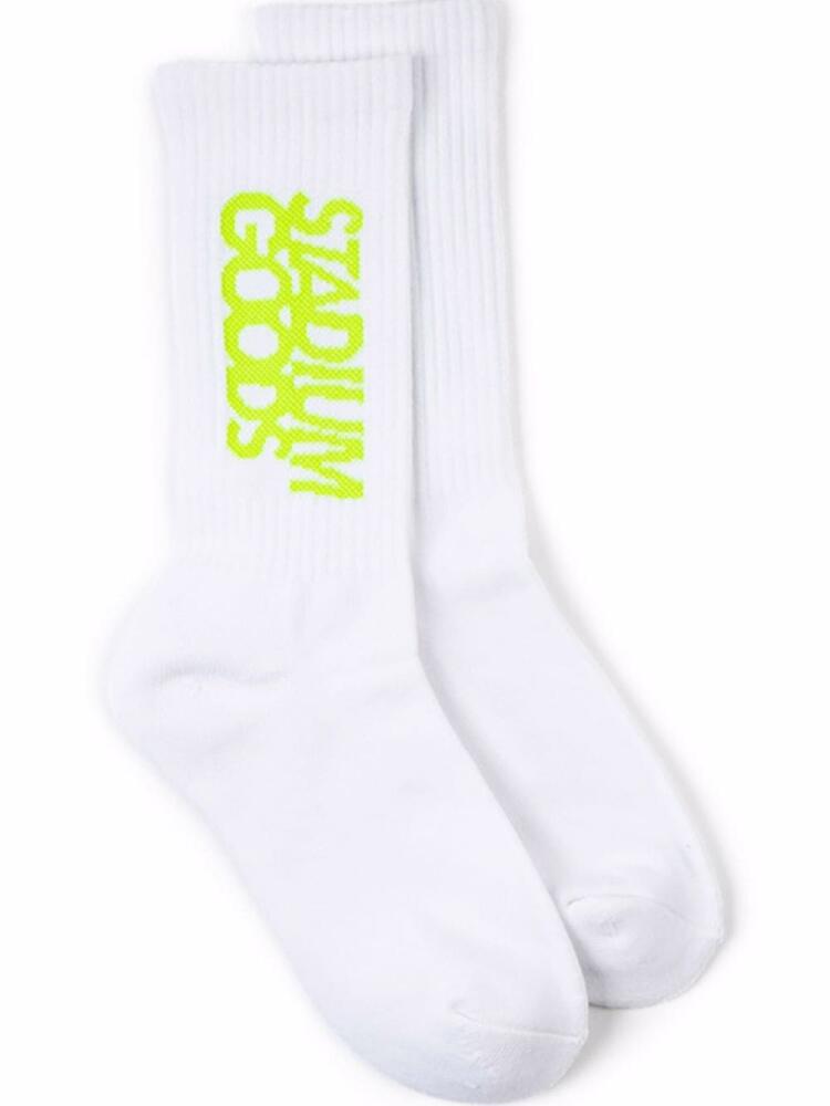 STADIUM GOODS® logo "Glow In The Dark" crew socks - White Cover