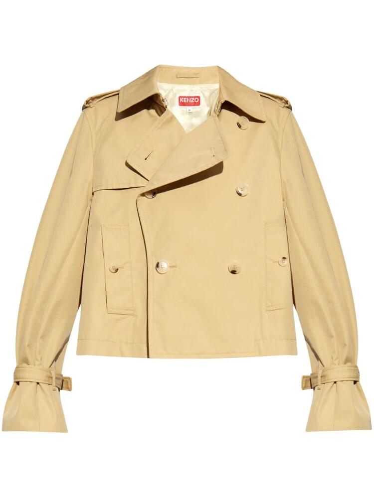 Kenzo double-breasted flared-sleeve jacket - Neutrals Cover