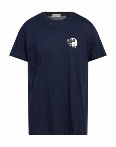 Daniele Alessandrini Homme Man T-shirt Navy blue Cotton Cover