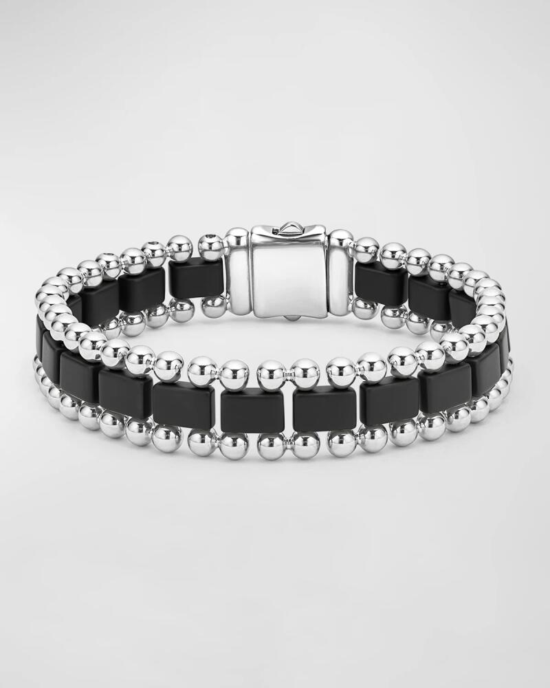 LAGOS Men's Anthem Matte Black Caviar Link Bracelet, 15mm Cover