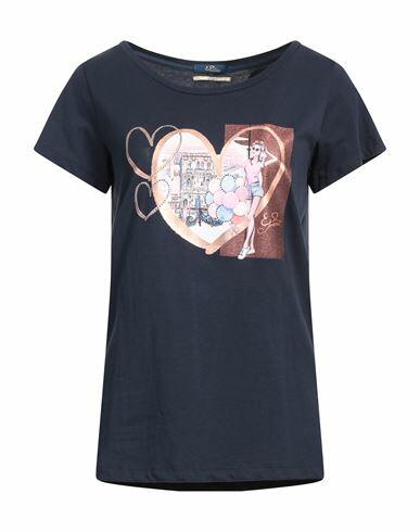 Yes Zee By Essenza Woman T-shirt Midnight blue Cotton Cover