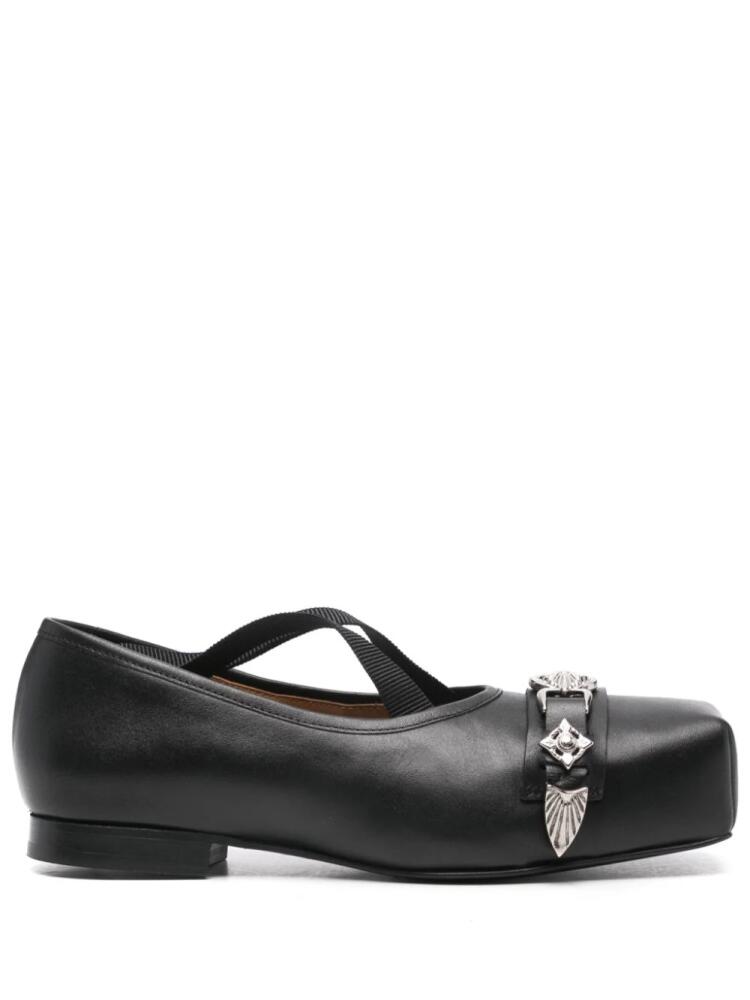 Toga Pulla metallic-detail ballet flats - Black Cover