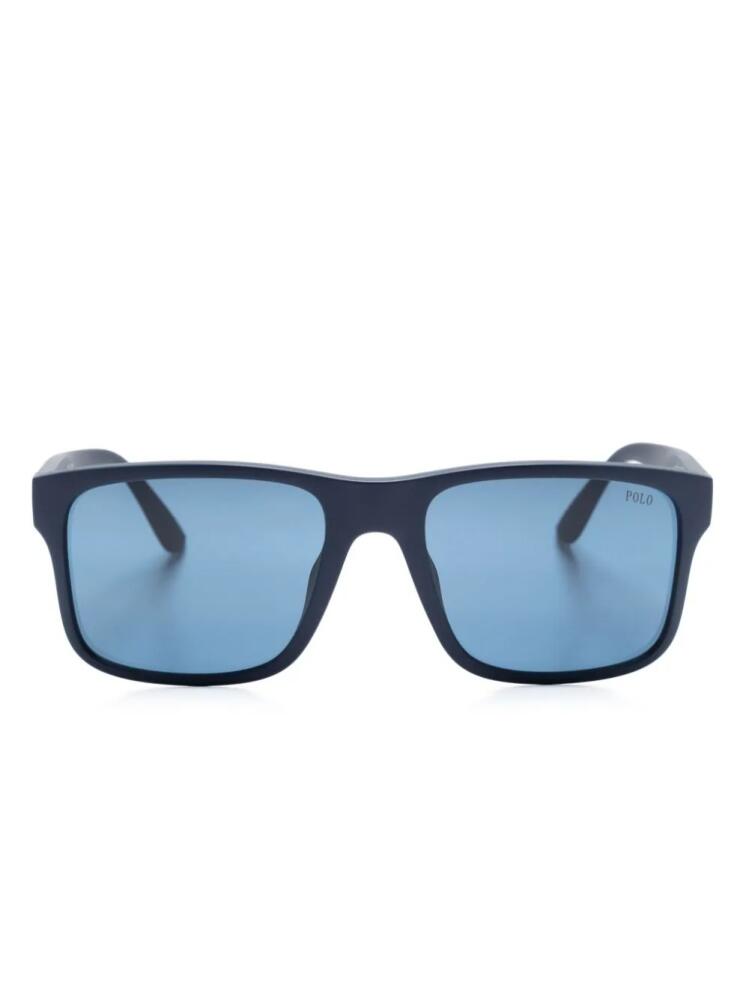 Polo Ralph Lauren square-frame matte sunglasses - Blue Cover