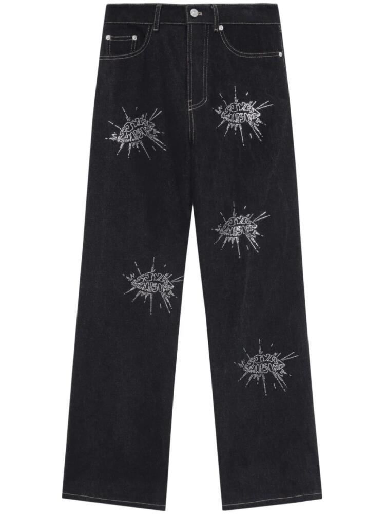 SJYP rhinestone-embellished jeans - Black Cover