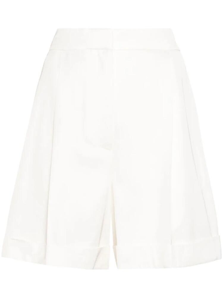 Alexander McQueen pressed-crease high-waist shorts - White Cover