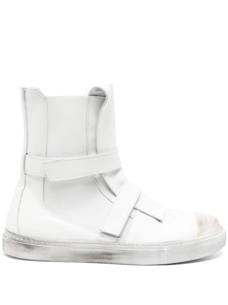 Nicolas Andreas Taralis touch-strap high-top leather sneakers - White Cover