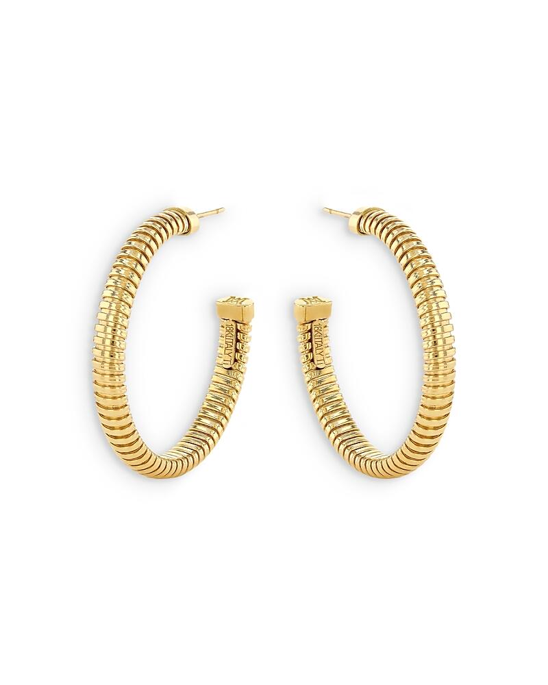 Alberto Milani 18K Yellow Gold Via Bagutta Tubogas Medium Hoop Earrings Cover