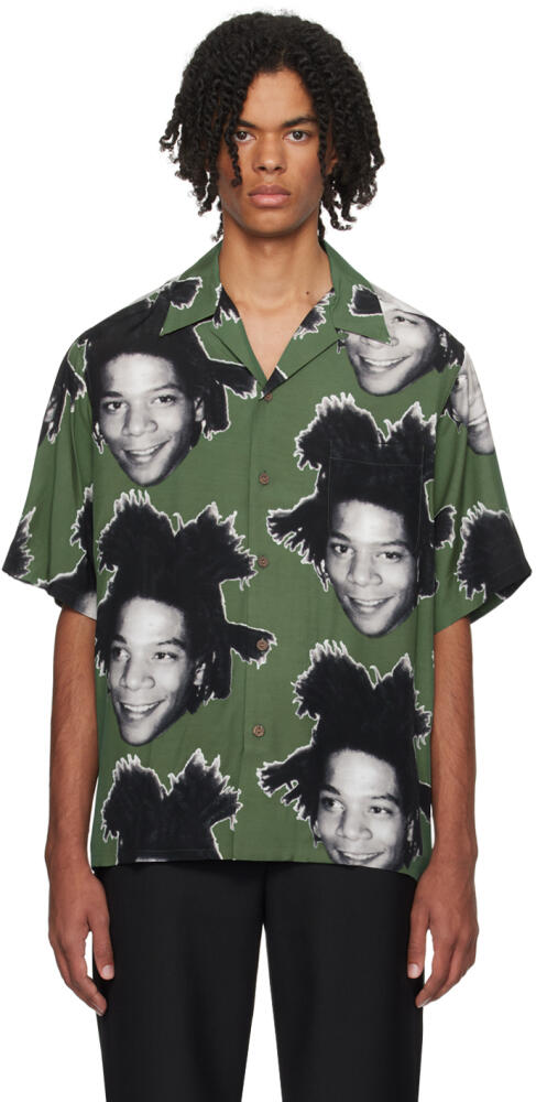 WACKO MARIA Green Printed Shirt Cover