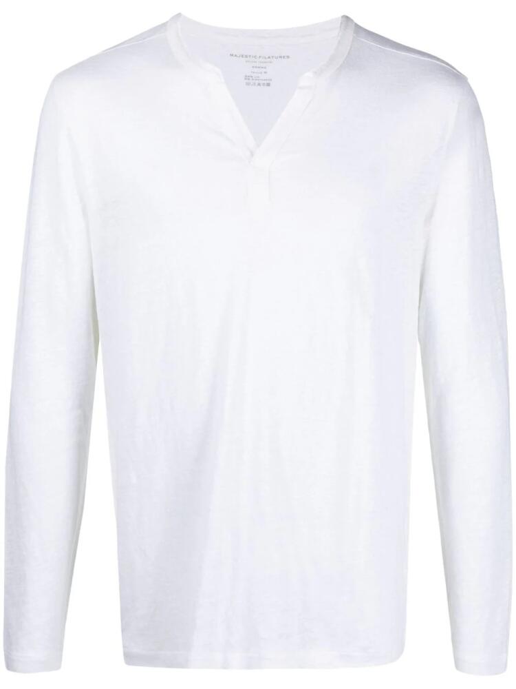 Majestic Filatures v-neck long-sleeve jumper - White Cover