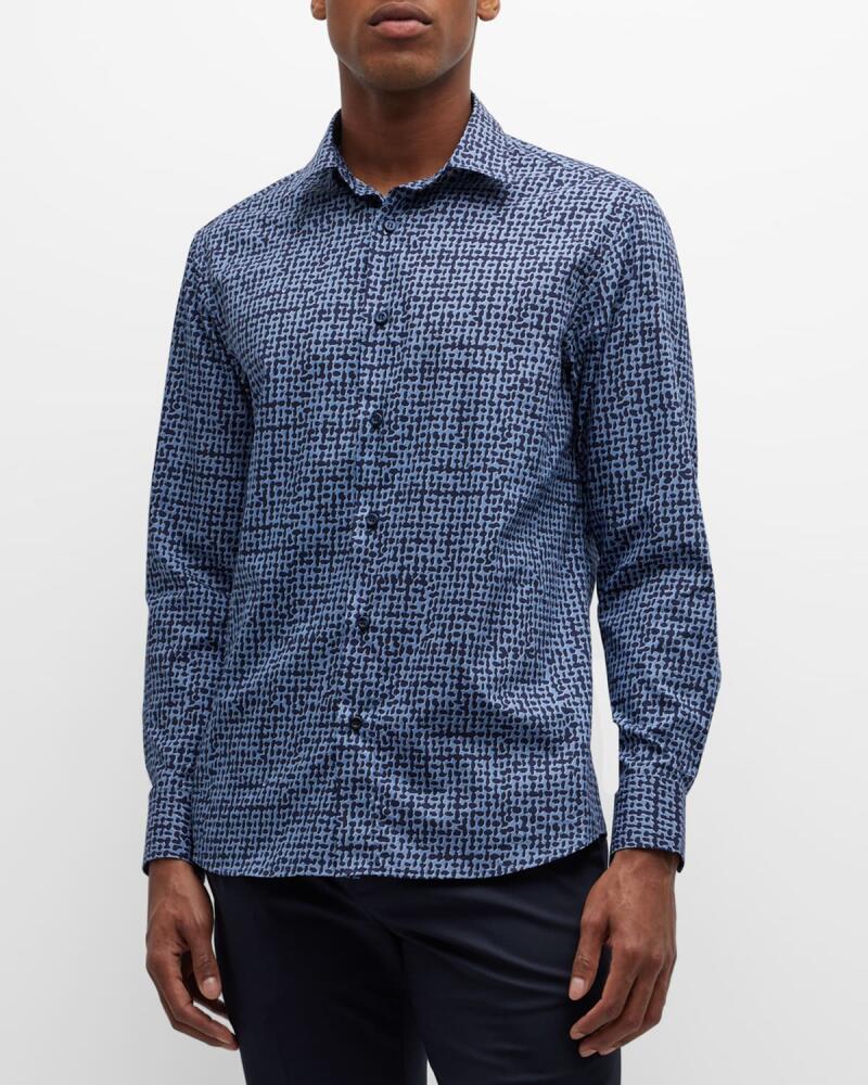 Brioni Men's Geometric-Print Sport Shirt Cover