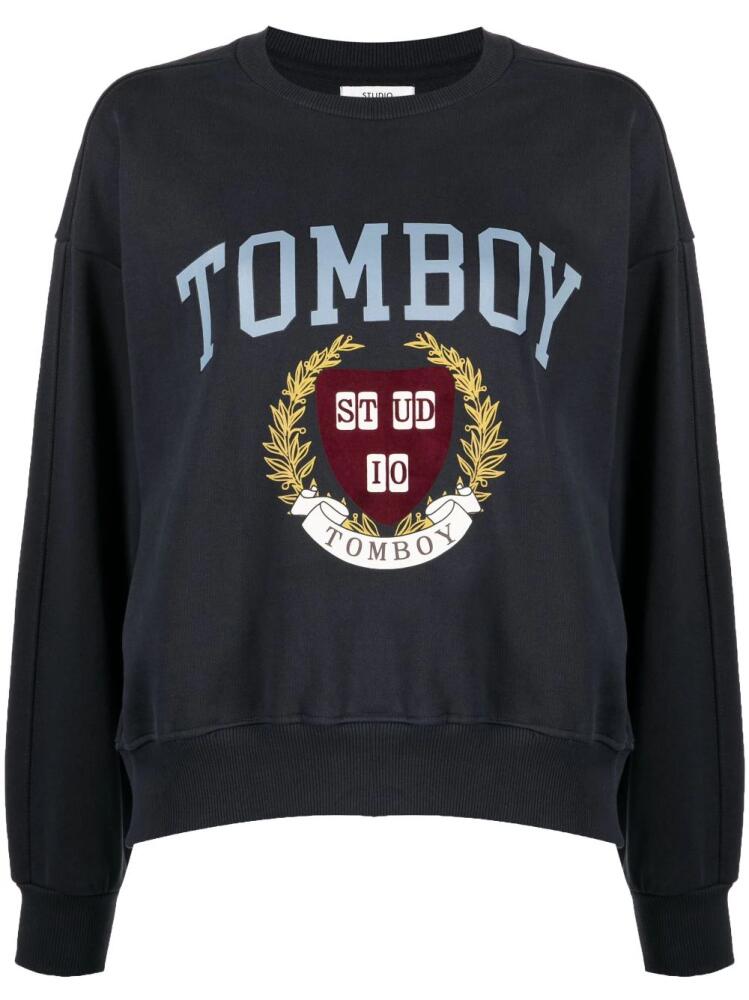 STUDIO TOMBOY logo-print cotton sweatshirt - Blue Cover