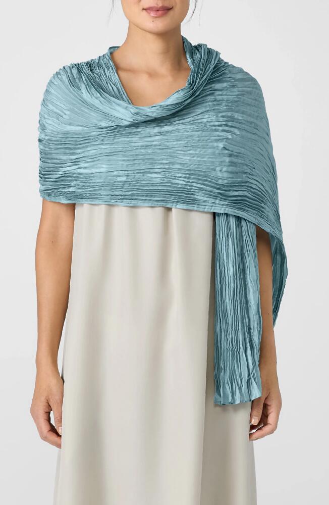 Eileen Fisher Whisper Plissé Silk Scarf in Seafoam Cover