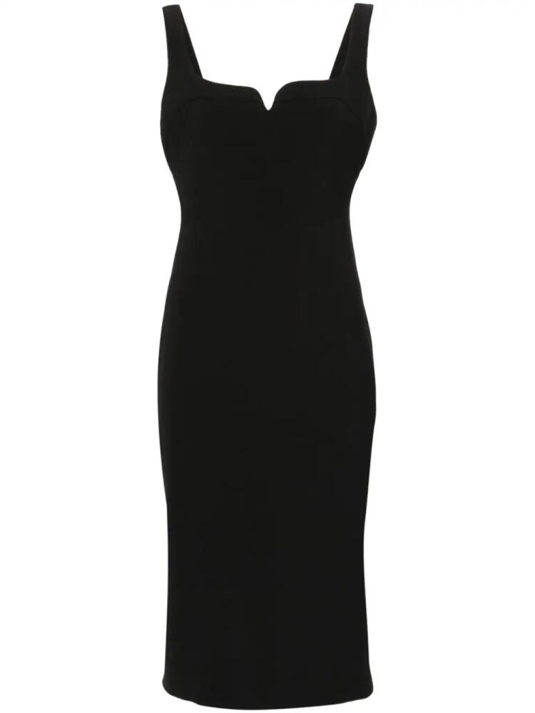 Victoria Beckham zip-up crepe midi dress - Black Cover