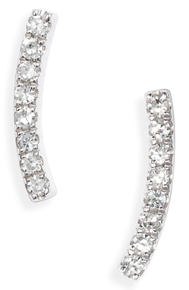 Meira T Curved Diamond Bar Earrings in White Cover