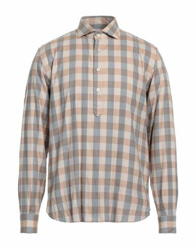 Eleventy Man Shirt Sand Cotton, Lyocell Cover