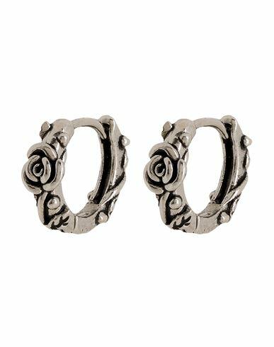 8 By Yoox Stainless Steel Rose Small Hoops Man Earrings Silver Stainless Steel Cover