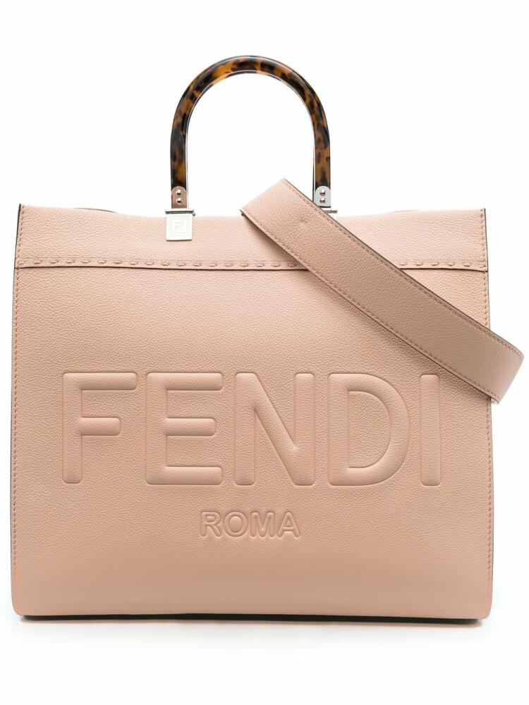 FENDI Sunshine logo-embossed tote bag - Pink Cover