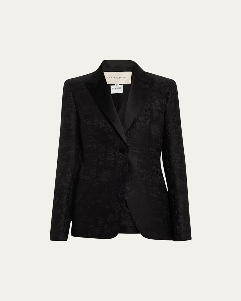 Lafayette 148 New York Floral-Print Single-Button Blazer Cover