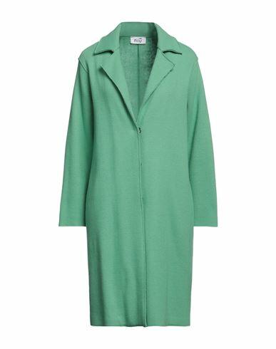 Niū Woman Overcoat & Trench Coat Green Virgin Wool, Polyamide Cover