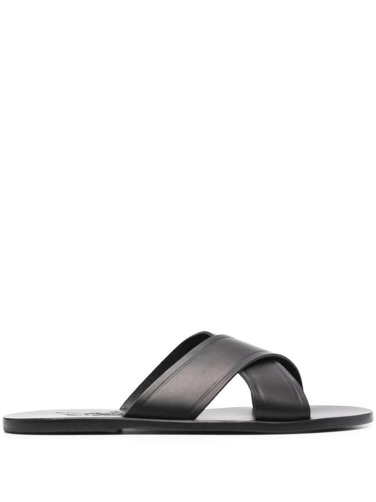 Ancient Greek Sandals Kritonas cross-strap slides - Black Cover