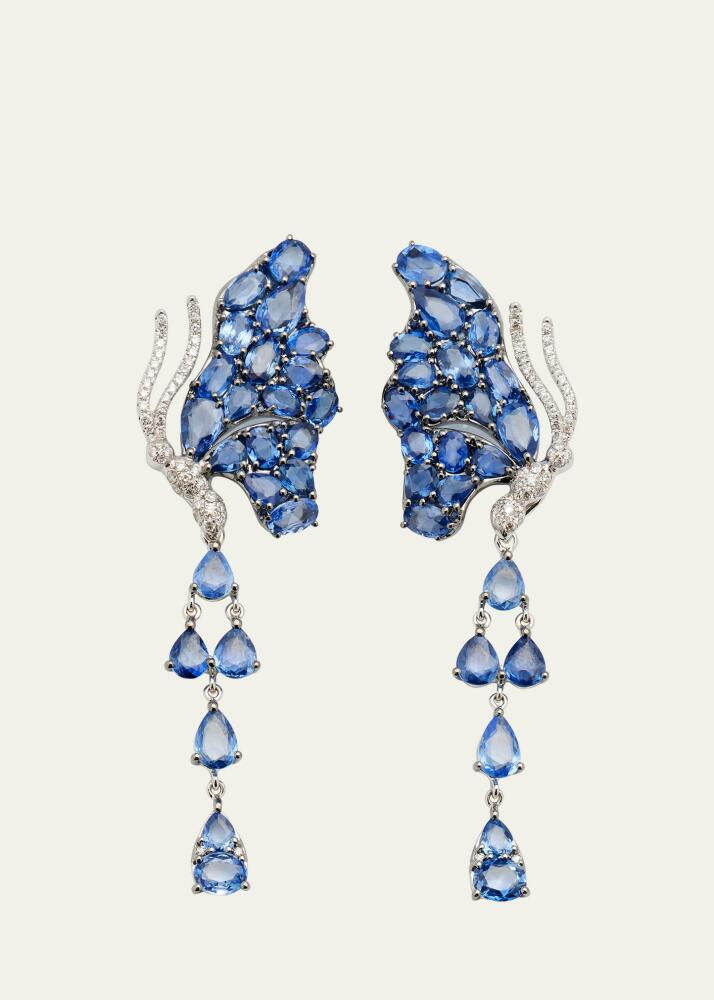 Stefere White Gold Blue Sapphire and White Diamond Earrings from The Butterfly Collection Cover