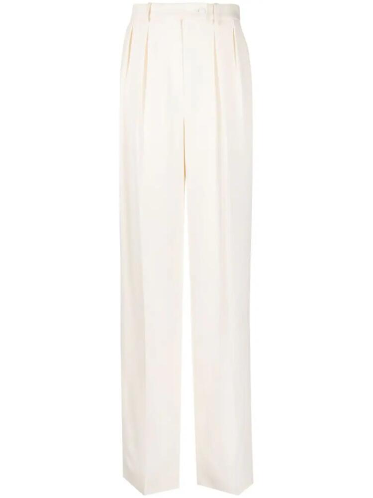 Rochas wide-leg tailored silk trousers - Neutrals Cover