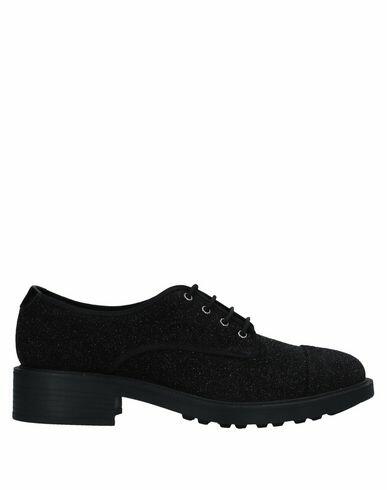 Hogan Woman Lace-up shoes Black Soft Leather, Textile fibers Cover