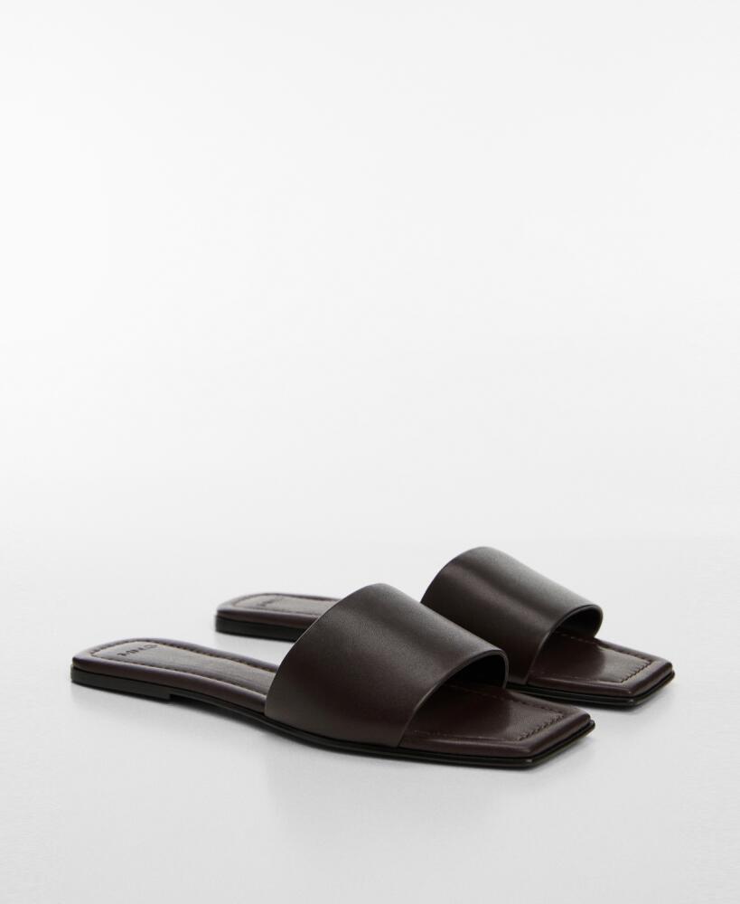 Mango Women's Leather Sandals - Chocolate Cover