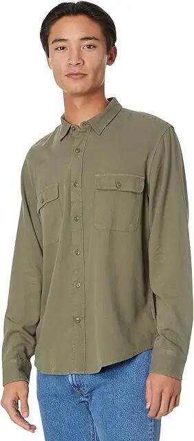 Lucky Brand Lived-In Long Sleeve Workwear Shirt (Deep Lichen Green) Men's Jacket Cover