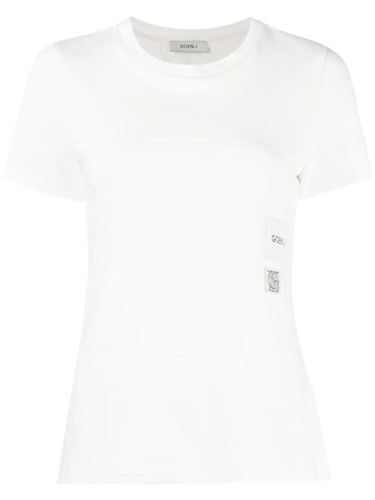 Goen.J logo-print cotton T-Shirt - White Cover