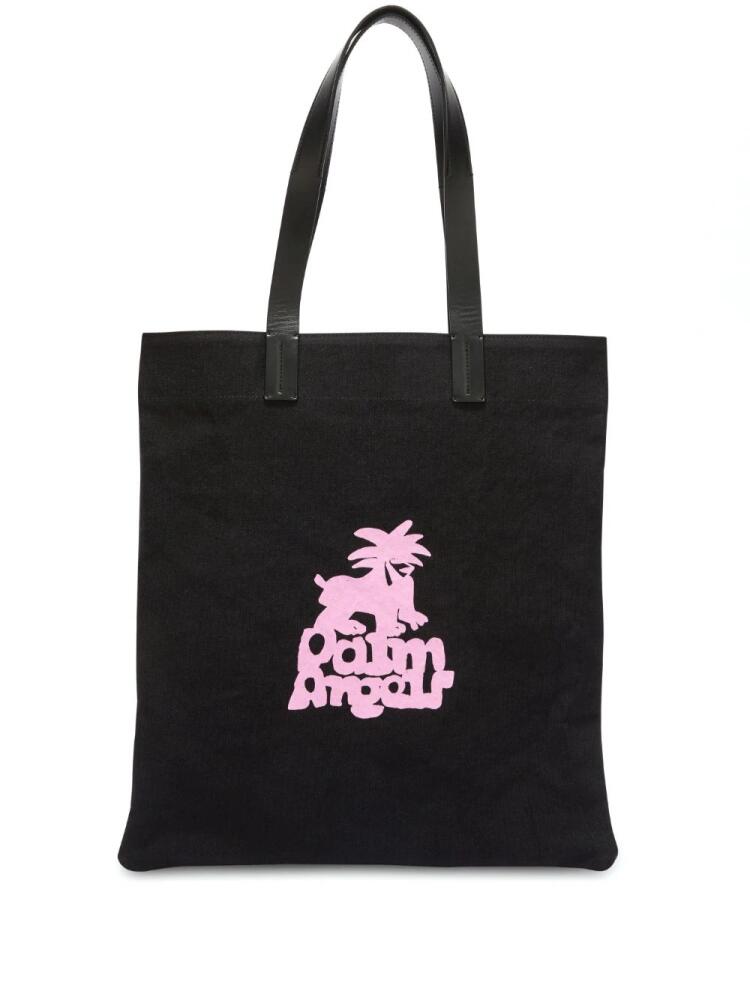 Palm Angels Leon logo-print shopping bag - Black Cover