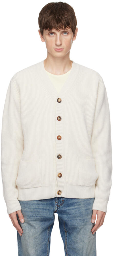 Lardini Off-White Patch Pocket Cardigan Cover