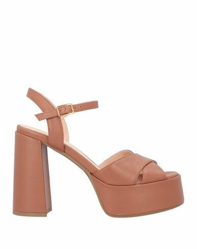 Lorenzo Mari Woman Sandals Tan Leather Cover