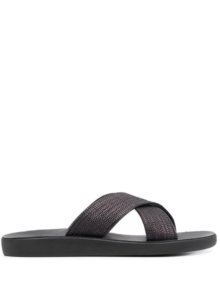 Ancient Greek Sandals Kritonas Comfort cross-strap slides - Black Cover