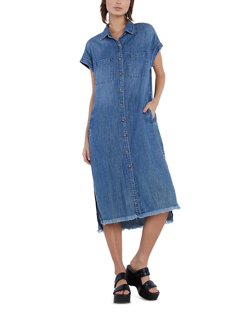 Billy T Denim Frayed Shirt Dress Cover