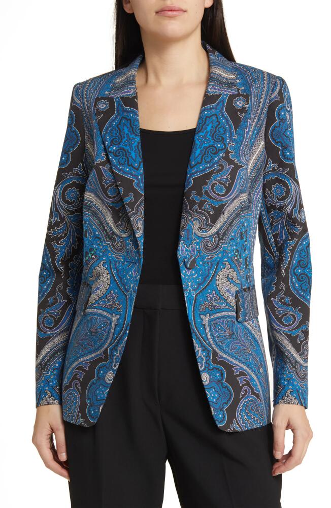 KOBI HALPERIN Print Blazer in Ocean Multi Cover