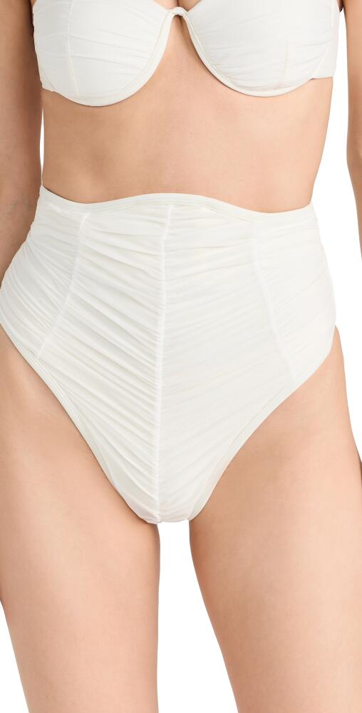 Andrea Iyamah Capa Mesh Bikini Bottoms Limestone Cover