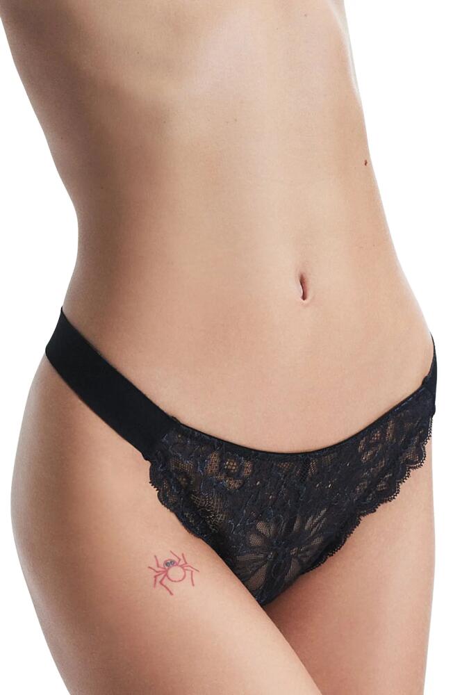 SAVAGE X FENTY Bold Lace Thong in Black Caviar Cover