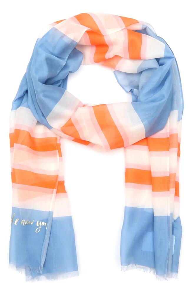 Kate Spade New York springtime stripe cotton & silk scarf in Cosmic Zen Cover