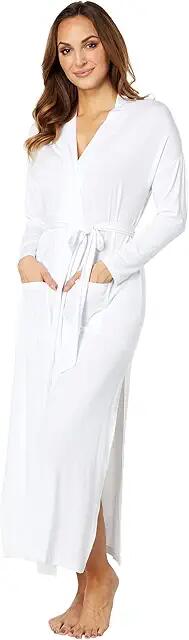 Barefoot Dreams Luxe Milk Jersey(r) Duster Robe (Pearl) Women's Robe Cover